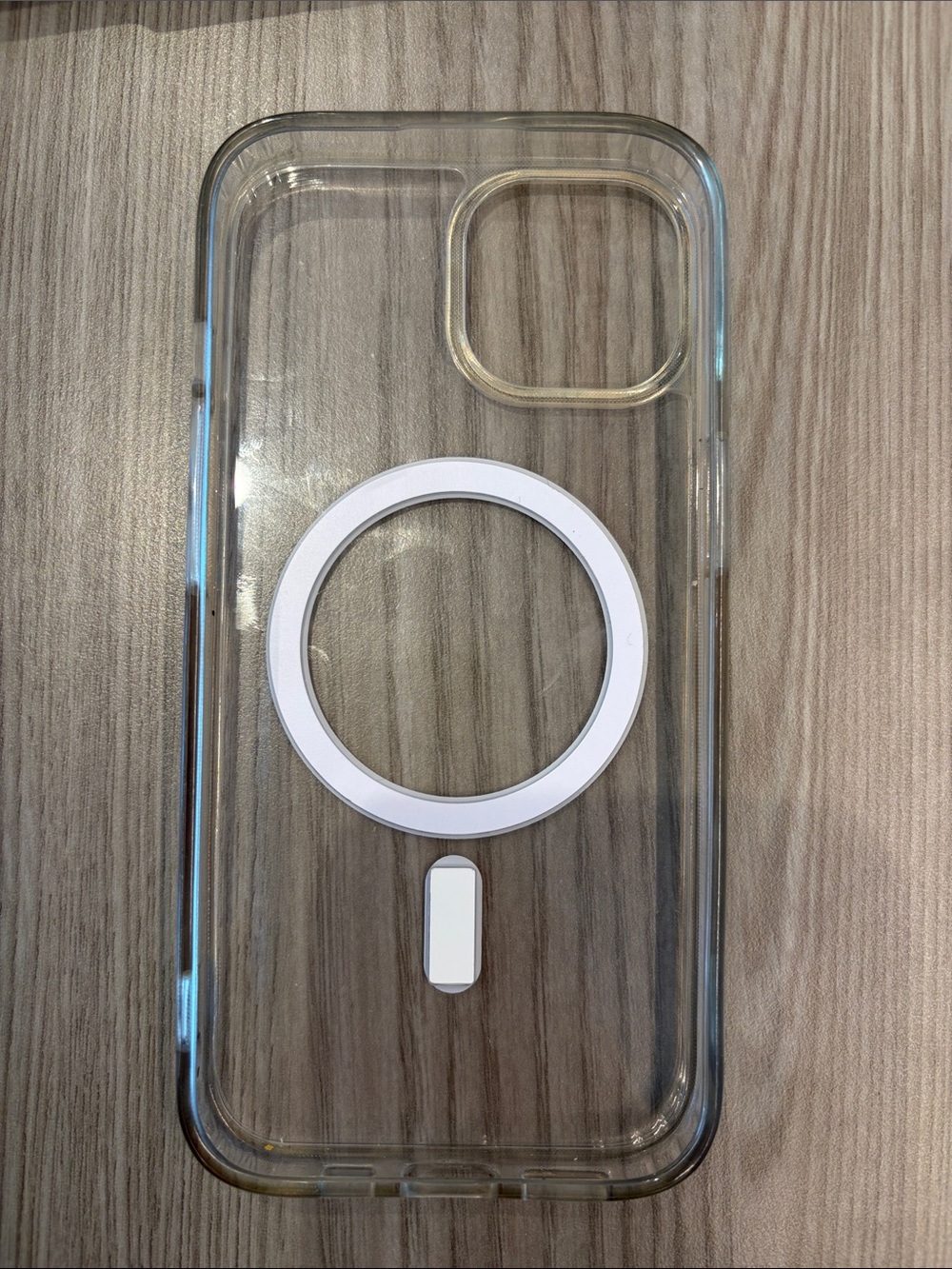 Clear MagSafe-Compatible Phone Case with White Magnetic Ring